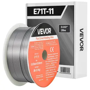 fathersdaygift VEVOR Flux Core MIG Welding Wire, E71T-11 0.03-inch 2 LBS, Gasless Mild Steel Welding Wire with Low Spatter for All Position Arc Welding, Self-Shielded for Outdoor Use