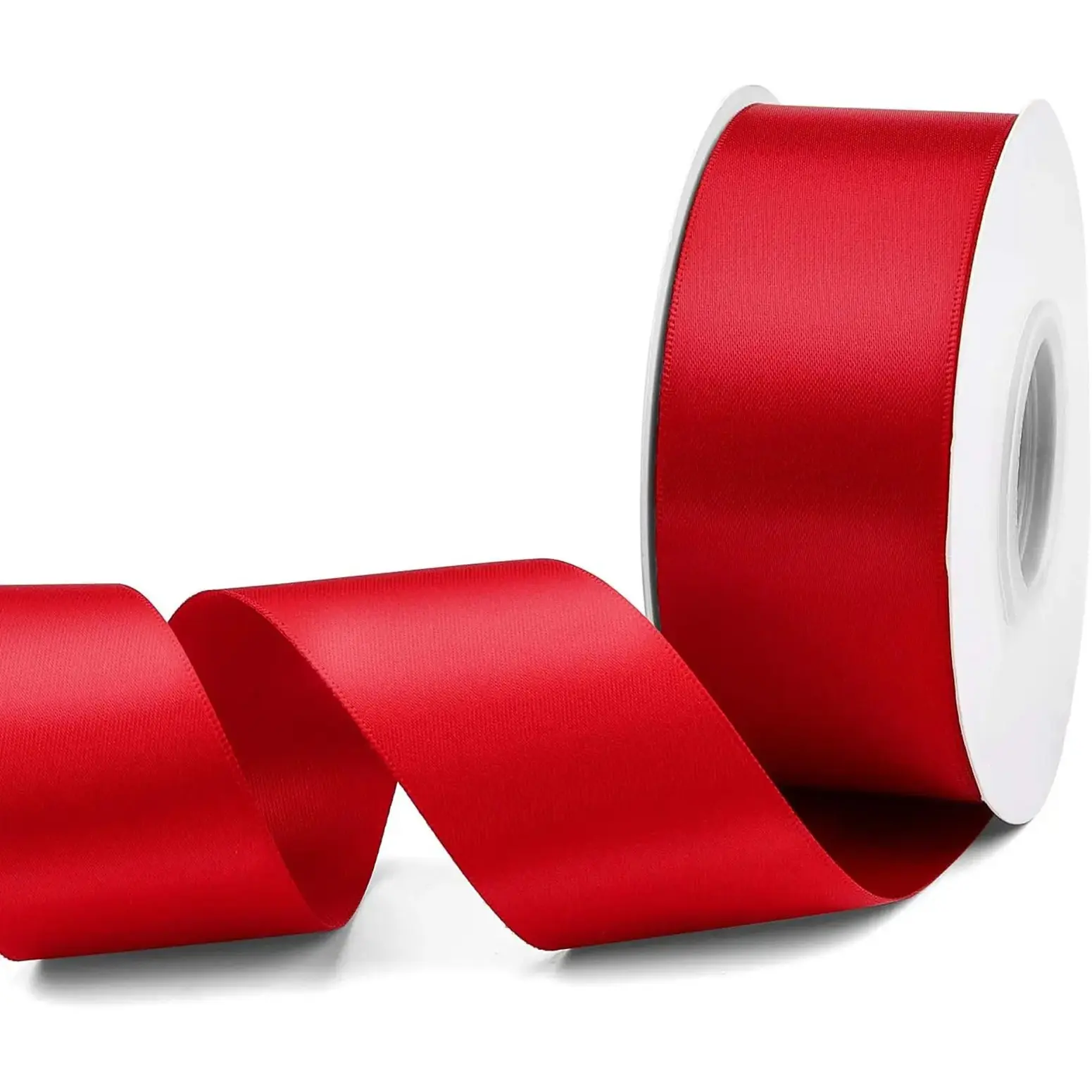 1.5 Inch Satin Ribbon 50 Yards, Shiny Fabric Ribbon for Christmas Gift Wrapping, DIY Bow Making, Holiday Decor, Wedding Bouquets & Hair Accessories