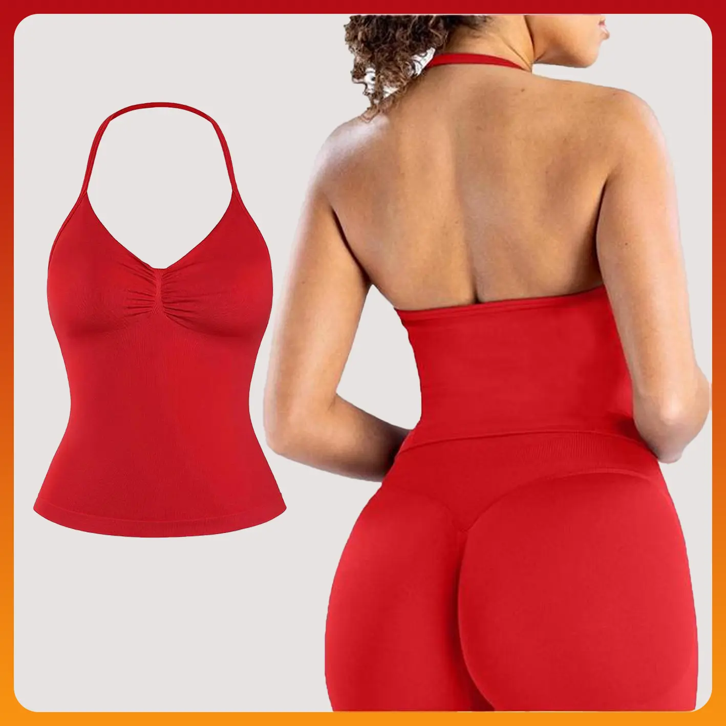 [SIZE UP 1] DENFY Impact Longline Strappy Top Fitness Gymwear Women Impact Longline Halter Tops Sportswear Workout Longline Tank Top Compression Gym