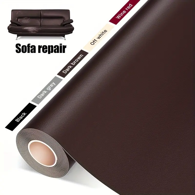 DIY  Repair Kit - Self-Adhesive, Easy-to-Apply, Durable PU Leather Patches for Sofas, Car Seats, Chairs & Shoes - Restores Smooth Surface - Available in Black, Light Brown, Beige, Dark Gray