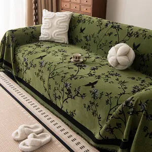 1pc Chenille Jacquard Sofa Towel, Anti-Cat Scratch Universal Sofa Cover, Sofa Couch Covers, Washable Sofa Protector Slipcover, Non-Slip Sofa Blanket, All-Season Use