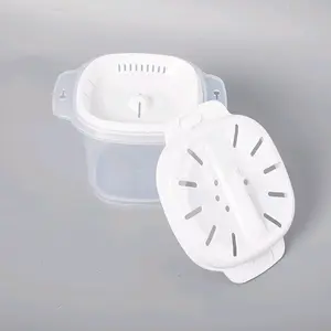 Microwave Rice Cooker Steamer with Lids.  Prevents Spills Messes.  Goes from Microwave to Refrigerator.  3 Pieces, Microwave and Refrigerator safe.