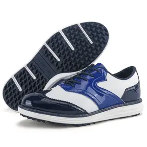 Men’s no-stud golf shoes — professional-grade golf shoes, durable and waterproof, classic walking golf shoes, available in large sizes (sizes 7–14).