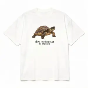 Unisex Slow Motion Over No Motion Graphic Tee White Turtle Tortoise Animal Lover T-Shirt up to 3XL
