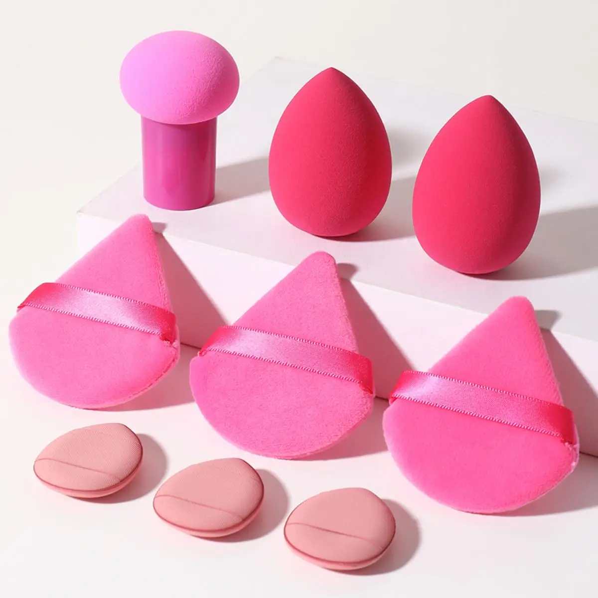 Foundation Makeup Sponge & Puff Set, 9 Counts Powder Puffs & Beauty Blenders for Liquid Foundation, Portable Professional Facial Makeup Tool for Summe