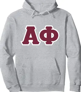 Alpha Phi Officially Licensed Bordeaux and White Lettered Pullover Hoodie