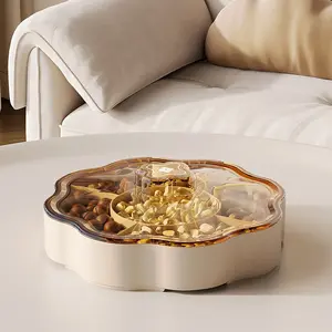 Luxury Fruit Tray with Lid, Candy Box for Home Use, Snack Storage Dish, Dried Fruit Container, Nut Organizer, Reusable Snack Container, Fruit Storage Containers, Food Storage