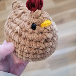 Caramel Brown Crochet Chicken plush yarn