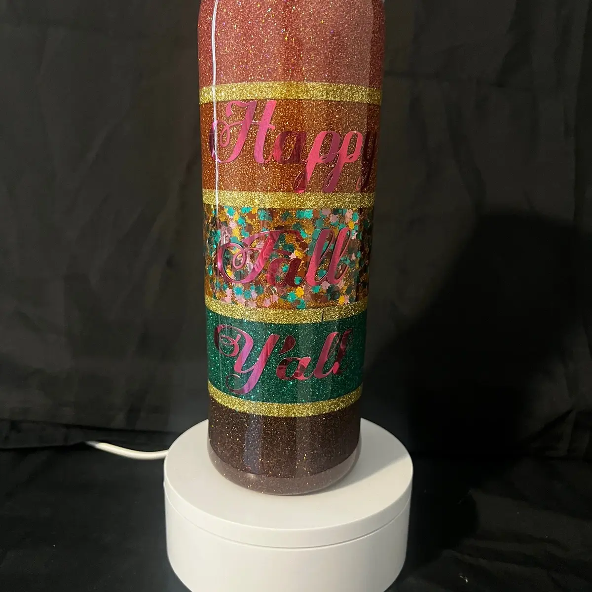 Happy Fall Y'all epoxy tumbler