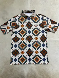 Jason Aztec Polo Performance Men’s Polo Short Sleeve Shirt Menswear Top Outdoor Polyester Shirt Casual Fabric