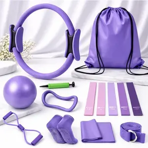 Pilates Kit for  Workouts, Pilates Equipment Ring and Ball Set with Resistance Bands, Pilates Essentials Kit for Women,  Pilates Workout Kit, Pilates Starter Kit for Women at Gym Studio Travel