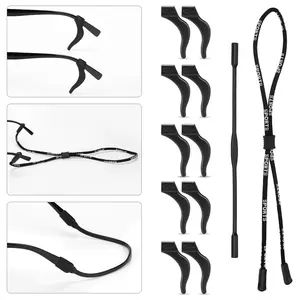 12 Pack Color Anti-slip Glasses Ear Hook 5 Pack, Soft Silicone Sleeve Ear Grips, Eyewear Retainer for Kids and Adult