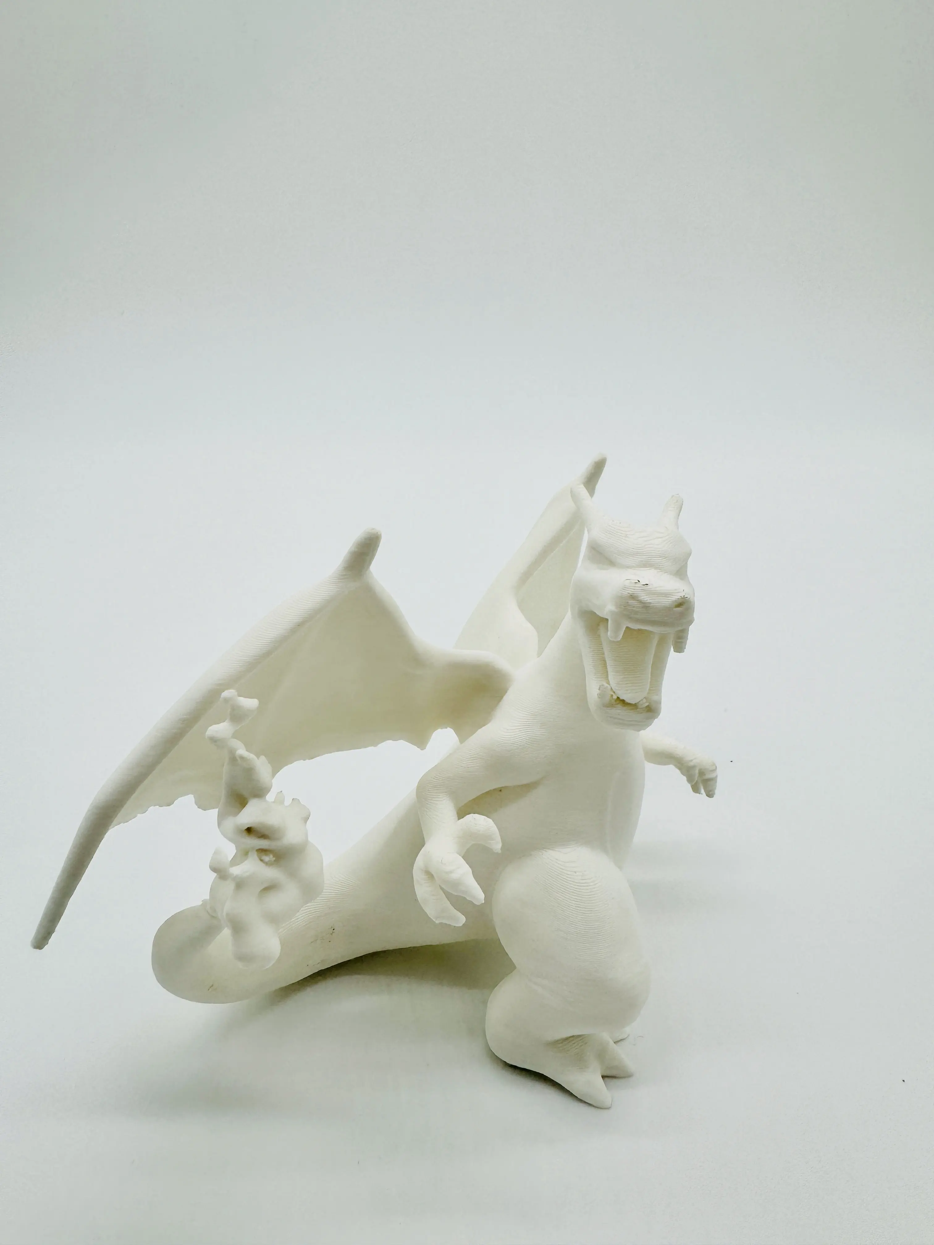 3D Printed Charizard All White Toy Desk Home Decor Gift Adult Kids Holiday Gift For Him