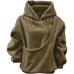 Pet Pouch Hoodie Winter Thick Waterproof Fleece Jacket for Small Cats and Dogs with Front Carry Pouch for Outdoor Use Normal Type(Sheets)