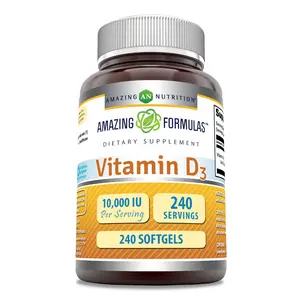Amazing Formulas Vitamin D3 10000 IU Supplement | 240 Softgels | Non-GMO | Gluten-Free | Made in USA