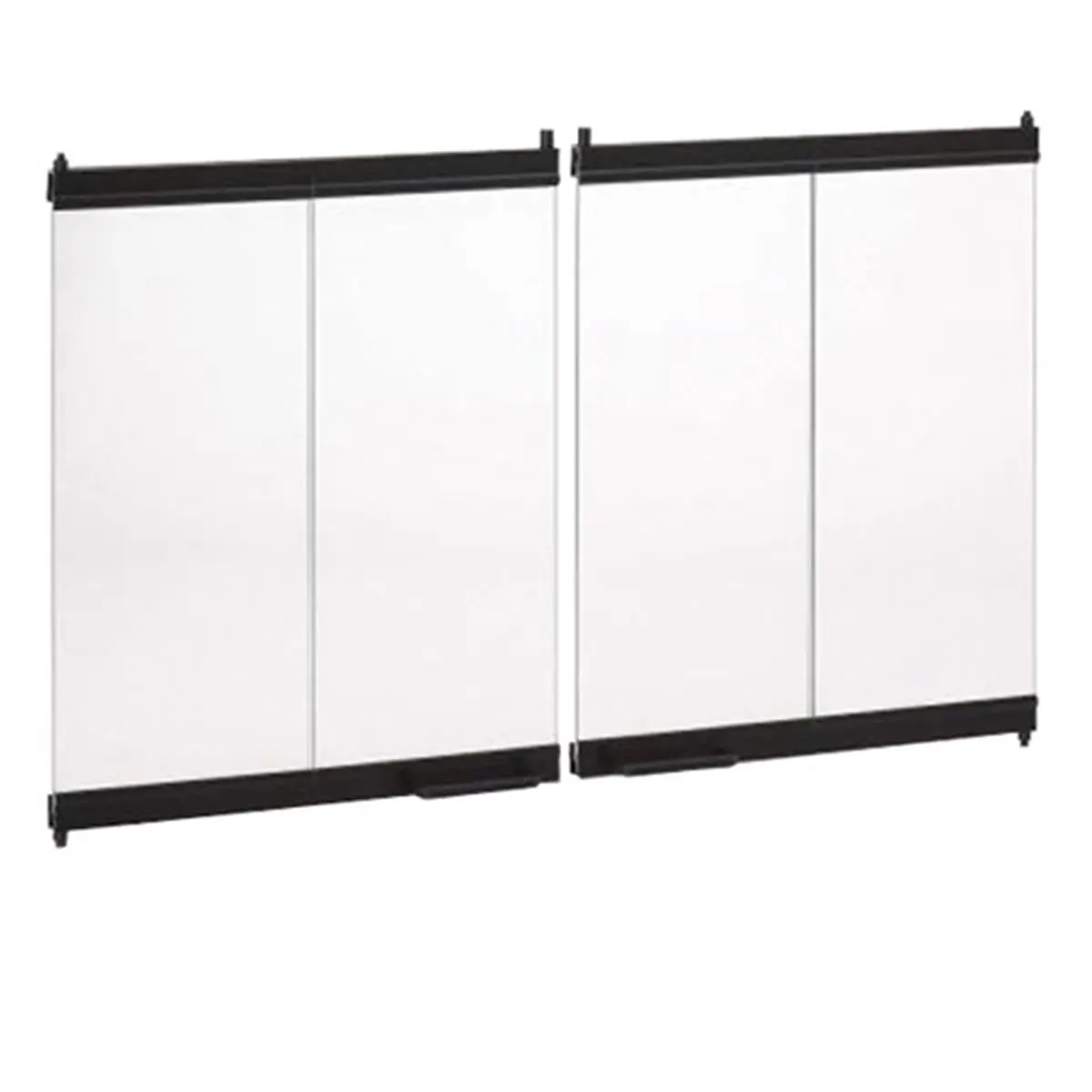 212 MAIN Superior BD42 42 in. Extruded Aluminum Frame Bi-Fold Fireplace Glass Doors - Black, 24 lbs Home Improvement Accessory for Patio Fire Pits