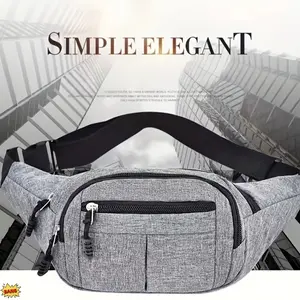 Women Waist Pack Unisex Nylon Crossbody Bag Large Capacity 4 Pockets Adjustable Strap Casual Lightweight Chest Bag for Outdoor Cycling Running
