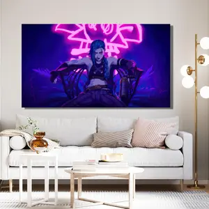 (No Frame) Jinx Arcane League Of Legends Game Poster, LoL Heroes Arcane Vi Game Posters (NO FRAME)