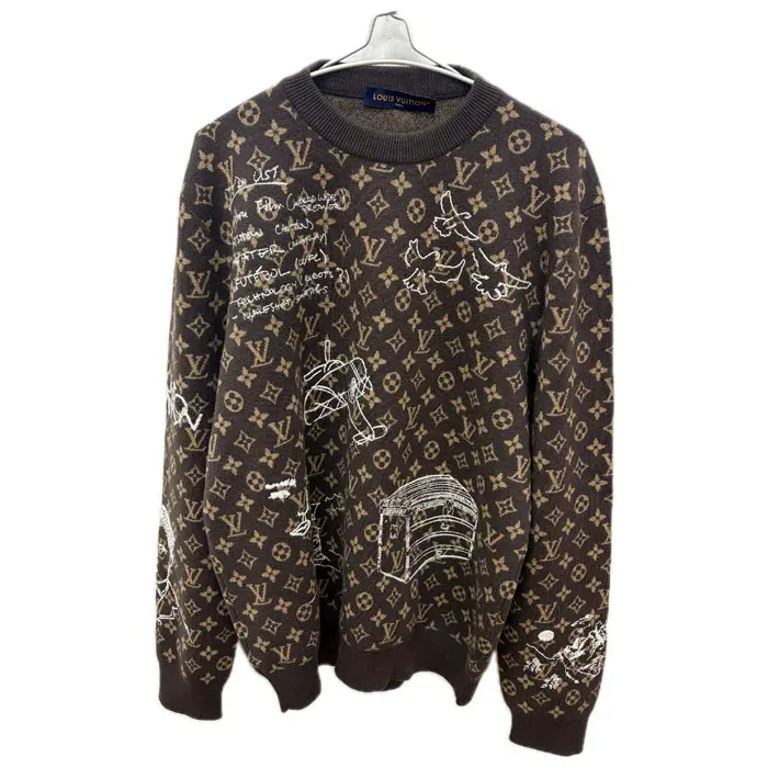 Pre-owned Louis Vuitton Wool Small Leather Goods Monogram Sweater