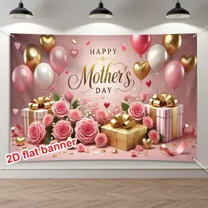 Happy Birthday Banner, Cute First Birthday Party Decoration, Party Decorations Banners, Decorative Banner, Polyester Background, Easy to Hang, Home Room Garden Wedding Photo Wall Prop