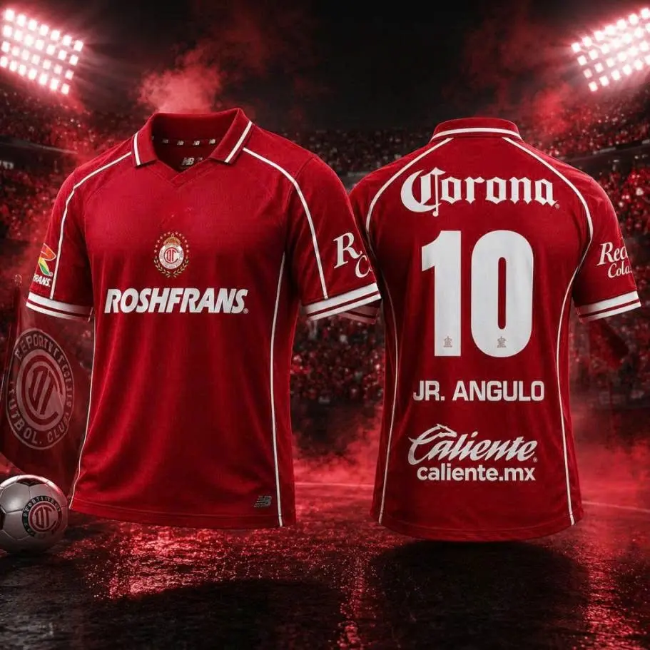 Men's Toluca FC 26-27 Home Soccer Jersey (J.R. Angulo #10) – Fan Version with Full Logos
