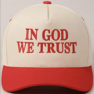Embroidered In God We Trust Hat Faith Base Ball Two Tone Cap Custom Thread Color Gif For God Lover