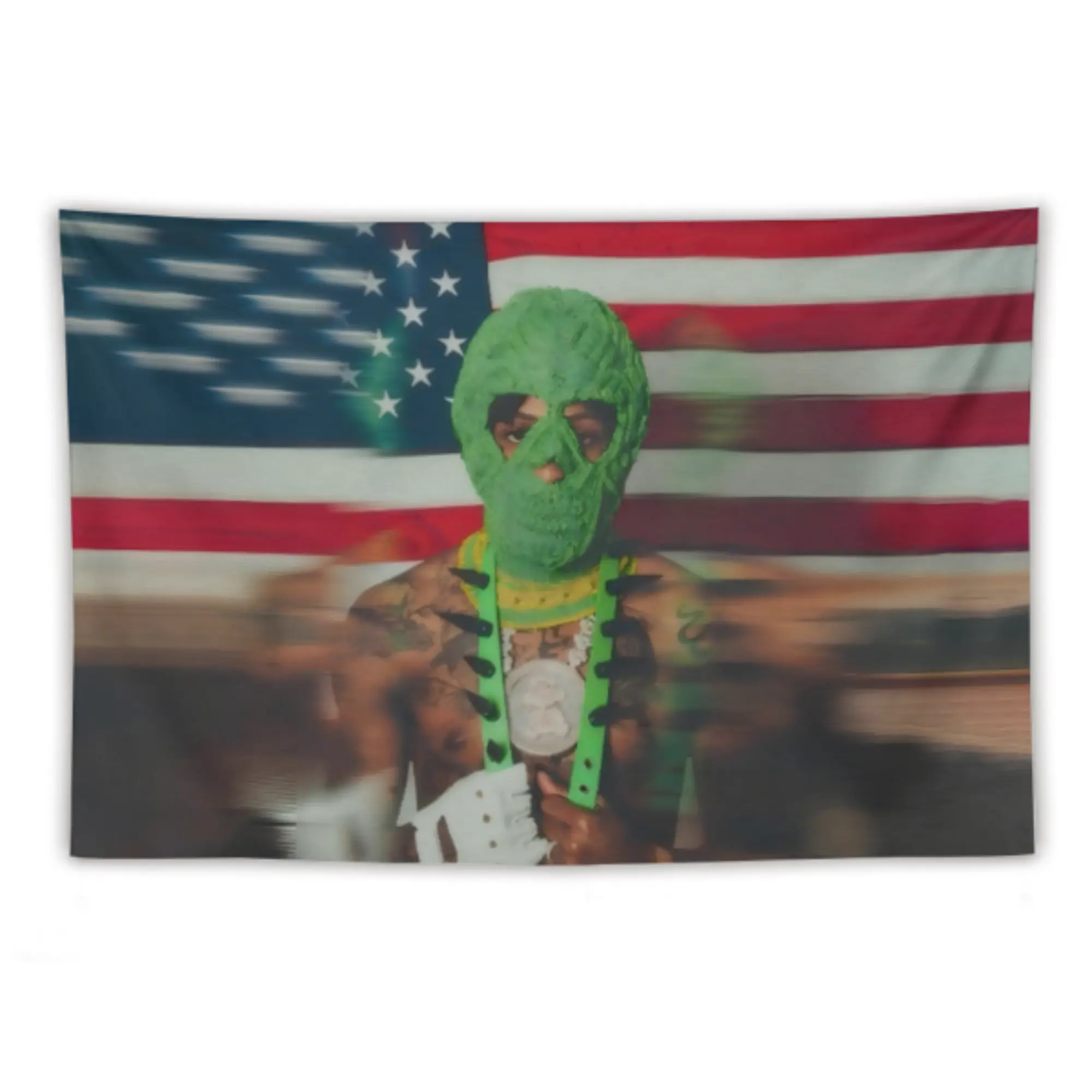 YoungBoy Never Broke Again US Flag Themed Tapestry, 3x5ft Home Decor Wall Hanging for Indoor Dorm Bedroom & Outdoor Yard Kitchen Decoration