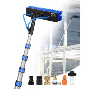 VEVOR Water Fed Pole Kit, 30FT Solar Panel Cleaning Pole with Extendable Handle, 180 Rotatable Brush Head 65.6FT Hose, Household Outdoor Window Cleaner Tool for Caravan Solar Panel Deck