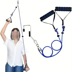 2025 Adjustable Door Shoulder Resistance System, for Physical Therapy and Rehabilitation - Durable Metal Resistance Bands, Adjustable Resistance Levels, Blue and White Design, Suitable for Home Gym