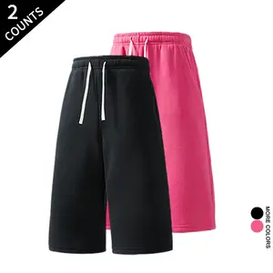 Unisex 2-pack 7-inch stylish Bermuda shorts—soft, breathable athletic shorts with a loose fit and street style, suitable for various occasions.