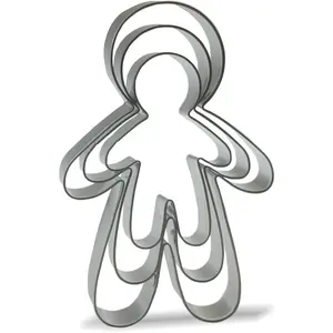 Gingerbread Man Cookie Cutters - 5",4",3" - 3 count - Stainless Steel