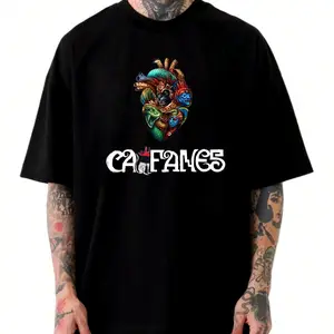 Caifanes Aztec Heart Comfort Color Printed Tee Ring-Spun Cotton Soft-Washed T-Shirt Trendy Tops Perfect Gift