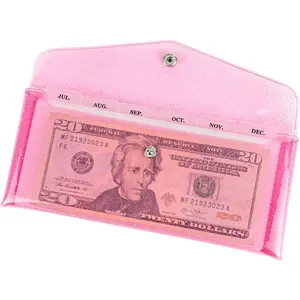 Envelope Wallet Budgeting System PVC Multi-Purpose   Stuffing Wallet  Envelopes Pocket 6-Tab Dividers for Budget Wallets with Expense  Monthly Stickers for Bills Planner