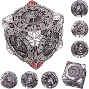 7-in-1 Metal Spinner Dice Set – 3D Dragon Relief Design, Polyhedral RPG Dice for Tabletop Roleplaying Games Perfect Easter Gift outdoorfun