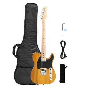 GTL Maple Fingerboard Electric Guitar SS Pickup Transparent Yellow Right Handed Basswood Body 22 Frets 6 Strings Complete Accessories Lightweight Contoured Body