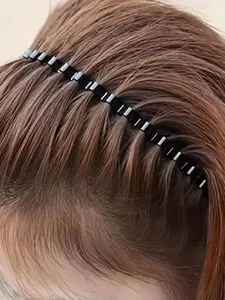 Solid Color Wave Design Metal Headband, Casual Simple Invisible Sports Hair Band for Men & Women, Trendy All-match Hair Accessories, Zigzag Headband, Chic Headbands