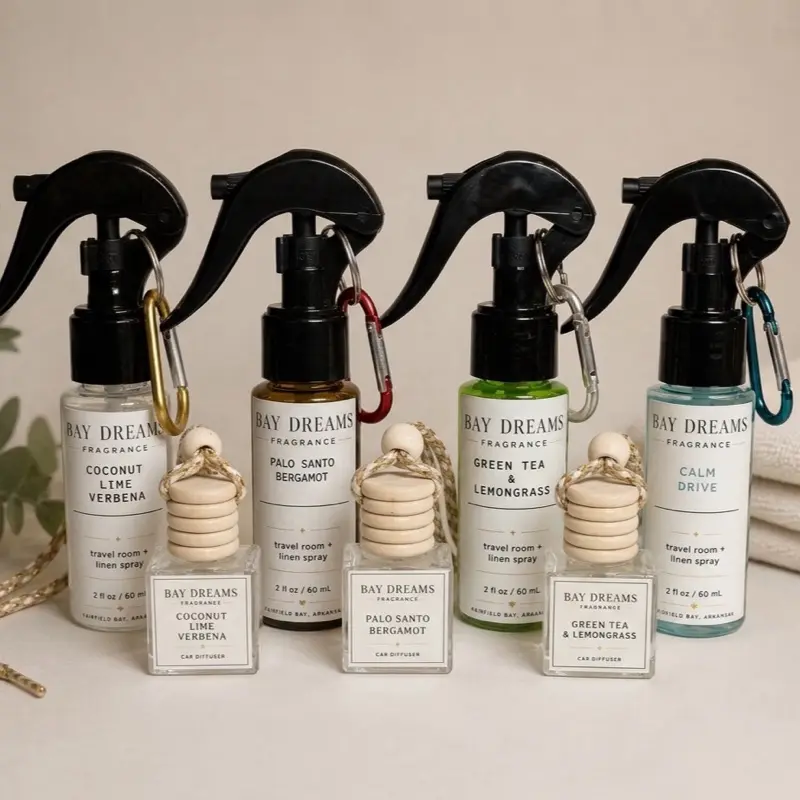 Luxury Home & Car Scent Set - 2-Piece Duo with Mini Room Spray and Hanging Diffuser