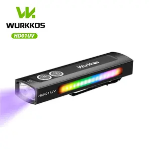 Wurkkos HD01UV Multifunctional EDC Flashlight with 365nm UV Light White Flood LED RGB Lights Dual Switch Magnetic Tail USB Rechargeable