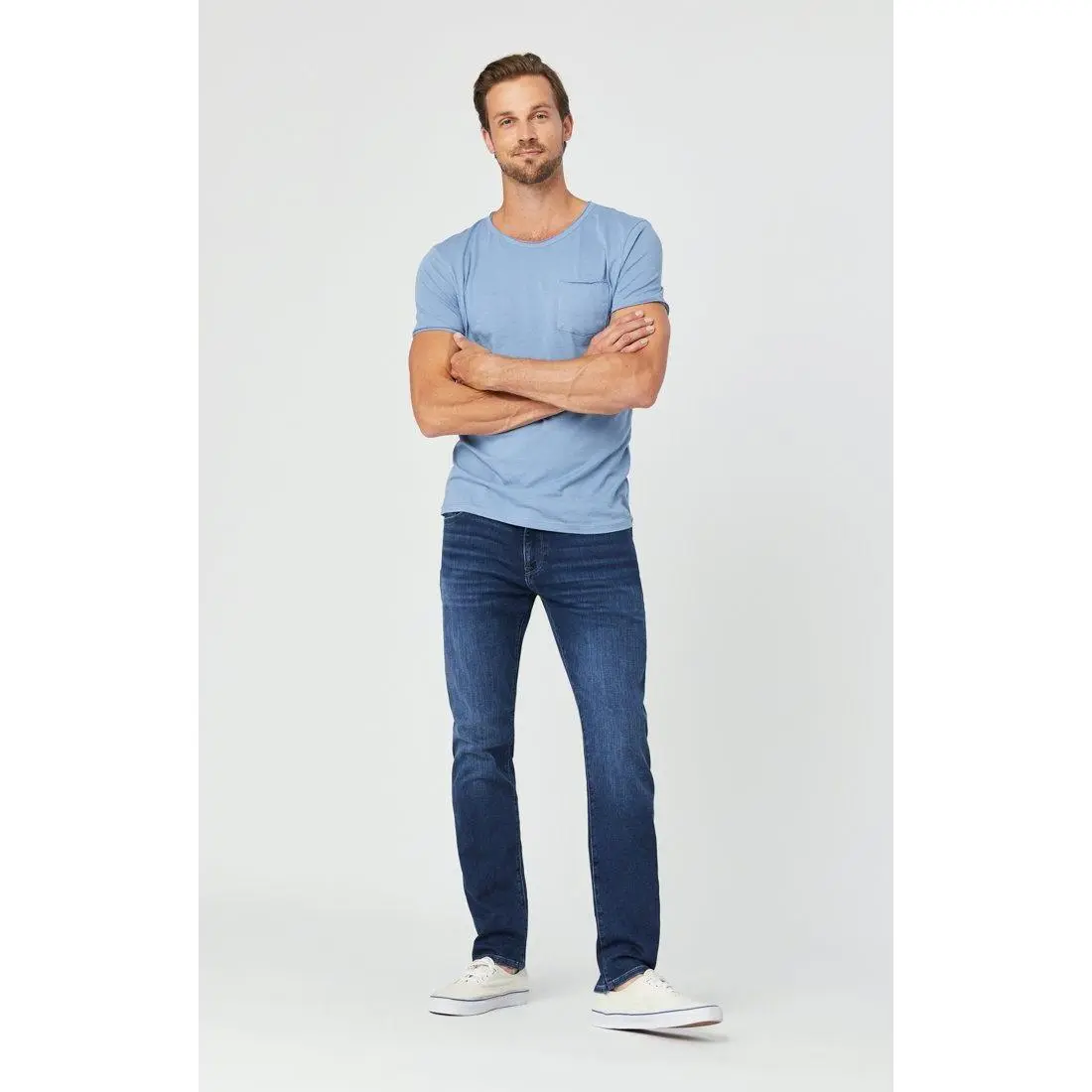 Men's Slim Athletic Fit Blue Jeans in a Dark Indigo Wash, Soft Stretchy Cotton Fabric with a Casual Sweatpant Feel, Jean Pants Bottoms, Slim Fit Jeans