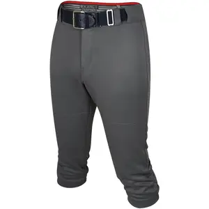 Softball Pants for Women with Snap and Zipper, Elastic Bottom, and Mesh Panels (Dark Gray)