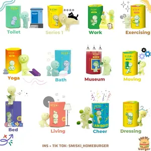 Smiski Hippers, Sunday, Exercising, Living collection - Mysterious glow-in-the-dark mini dolls – Phone and desk decorations & collectible gifts