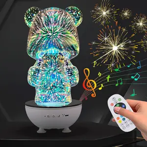 RGB Rotating Bear Stereo Speaker, Wireless Cutsie Light-Up Sound, Perfect for Bedroom, Office, and Gift Vibes, Enhance Your Space with Style