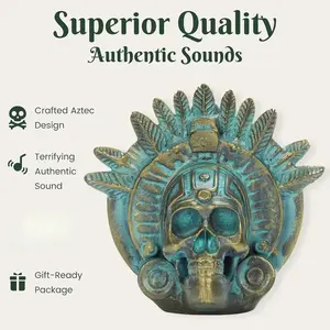 New Screaming Aztec Cultural Death Whistle, Loudest Authentic Real Human Scream, Scary, 126+ Decibels, Copper Color and Matte Design, Resin Material, Halloween Horror Gift