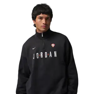 Men's Air Jordan Flight Graphic Cotton Oversized 1/4-Zip Fleece Top, Jacket, Coat
