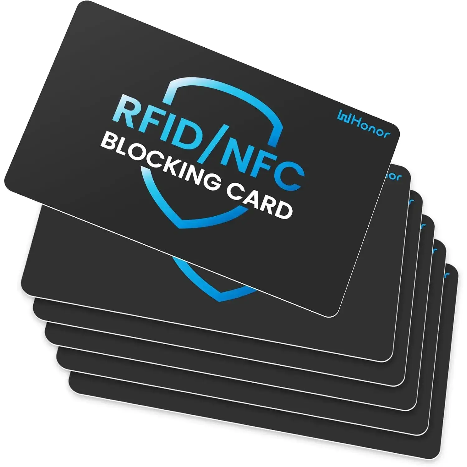 6-Pack RFID Blocking Cards, Bank Debit Credit Card & Passport Protector, Anti-Theft Contactless NFC Blocker for Entire Wallet Security