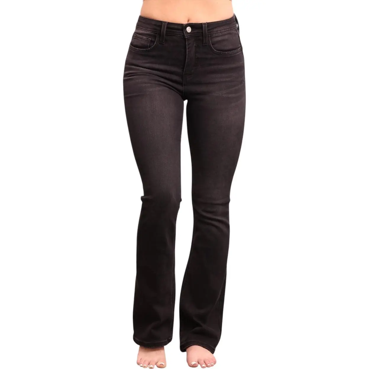 The Rachel High-Rise Tummy Control Bootcut Jeans - Three Inseams (Black)