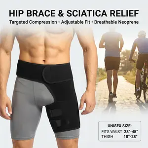 Hip Brace Compression Wrap for Sciatica Pain Relief, Groin Thigh Support Sleeve for Men Women Workout & Recovery