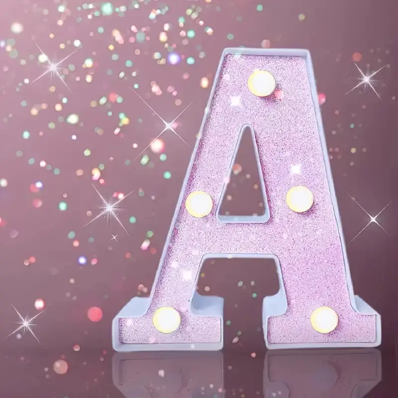 1 Pc 16cm LED Letter Decorative Light - Battery-Powered Alphabet Lamp for Bedroom Room Decor, Birthday Party, Home Hanging Accents (LED Lights Bedroom Festive Decoration)