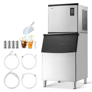 Summervibes VEVOR Commercial Ice Maker Machine, 1000LBS/24H Ice-Making Machine with 500LBS Stainless Steel Storage Bin, Auto Self-Cleaning Ice Maker with Touchscreen for Bar Cafe Restaurant Business Commercial