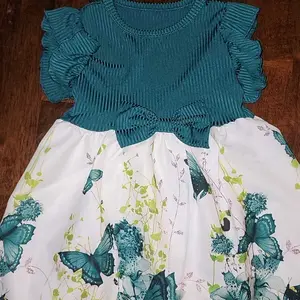 Cute Butterfly Print Baby Girl Dress, Sweet Fashion Sleeveless Party Gown, Ideal for Outdoor Walking and Parties, Baby Clothes Girl